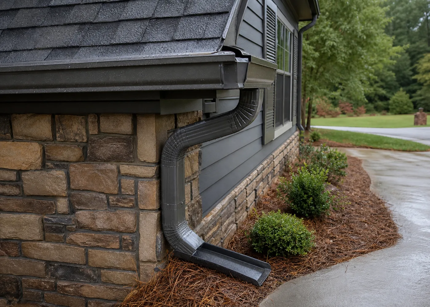 Careful gutter installation craftsmanship detail