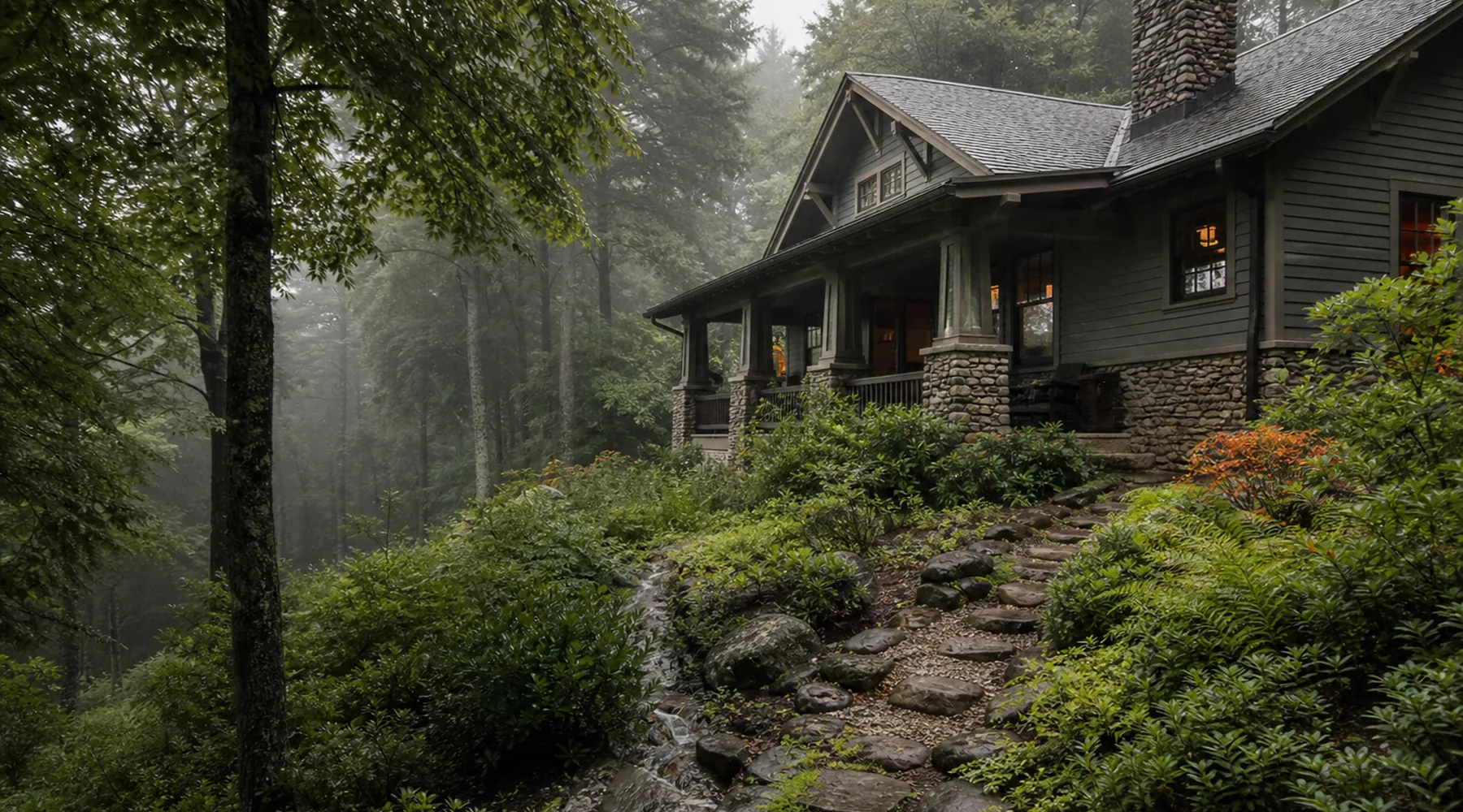 A believable Asheville-area home suited to gutter installation planning